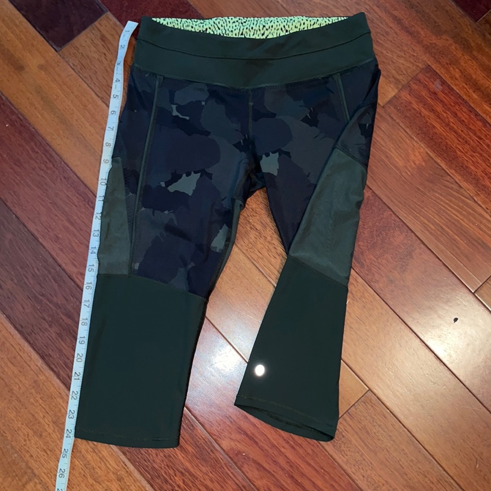 Lululemon size 6 camo and mesh crops! Like new